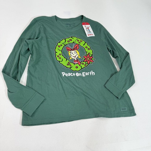 Life Is Good Tops - Life Is Good Shirt Womens XL Dr Seuss Grince Cindy Lou Hou Long Sleeve New